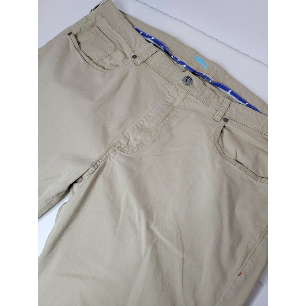 Tommy Bahama Mens Beige Pants 42x30 Pima Cotton Modal Spandex Refer To Pictures